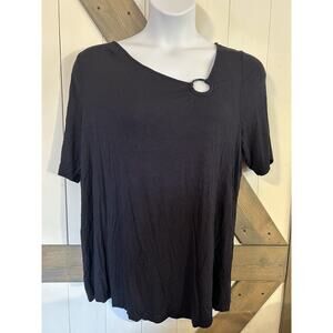 Lane Bryant Navy O Ring Blouse 18/20 Navy